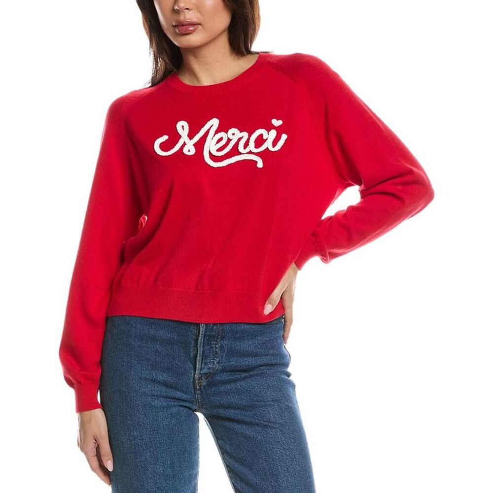 Wispr Womens Merci Raglan Crewneck Sweater, Red